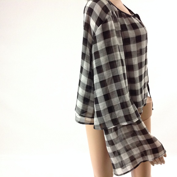 Ny Collection Women's Shrug Plaids Black Bolero 0 - Picture 2 of 7